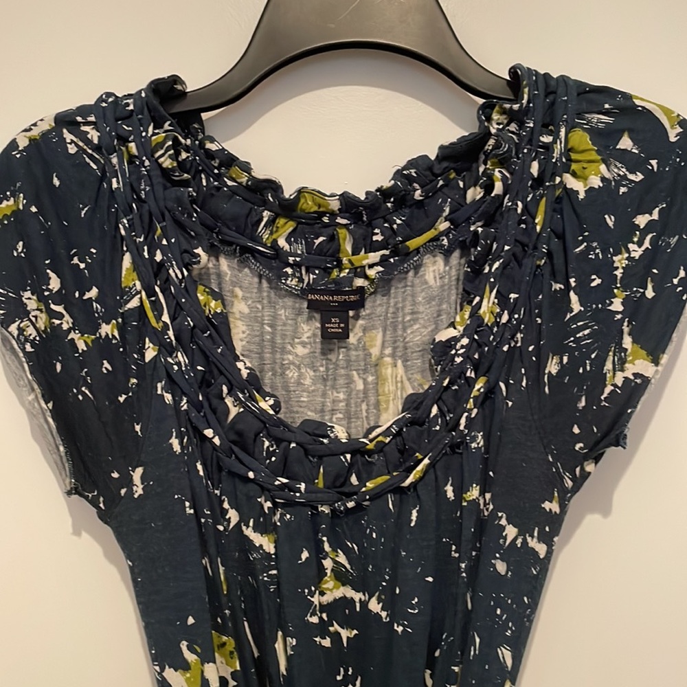 Banana Republic navy and green shirt dress. Size XS.